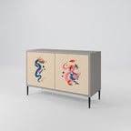 MYTHOLOGICAL CREATURES Sideboard mit 2 Türen in Grau