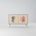 MYTHOLOGICAL CREATURES Sideboard mit 2 Türen in Grau