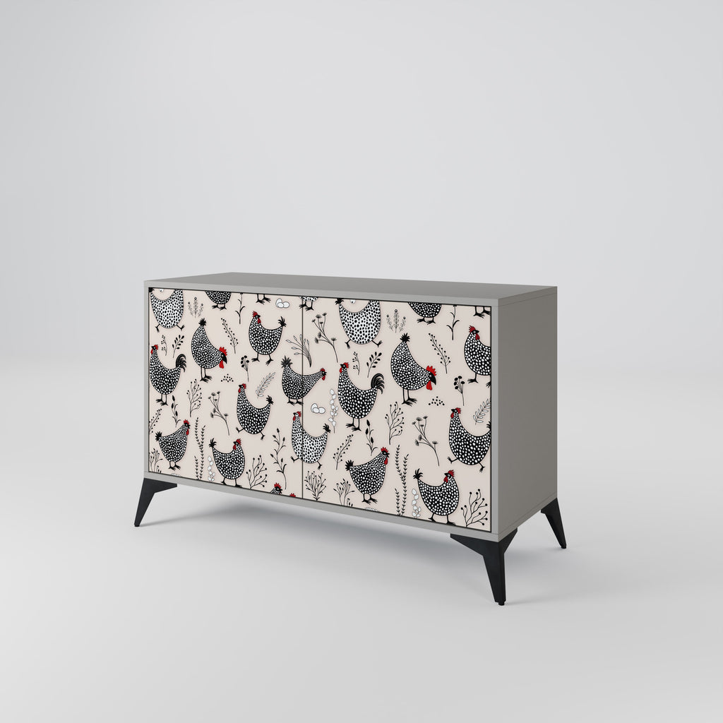 HAPPY HENS Sideboard mit 2 Türen in Grau