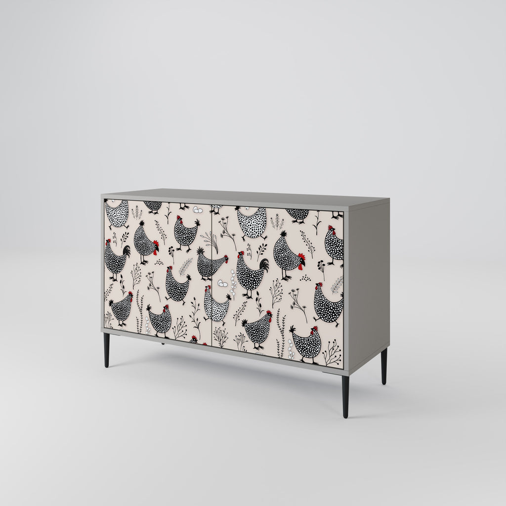 HAPPY HENS Sideboard mit 2 Türen in Grau