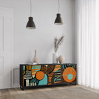 GEODE GLIMMER 3-Door Sideboard in Black Finish