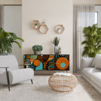 GEODE GLIMMER 3-Door Sideboard in Black Finish