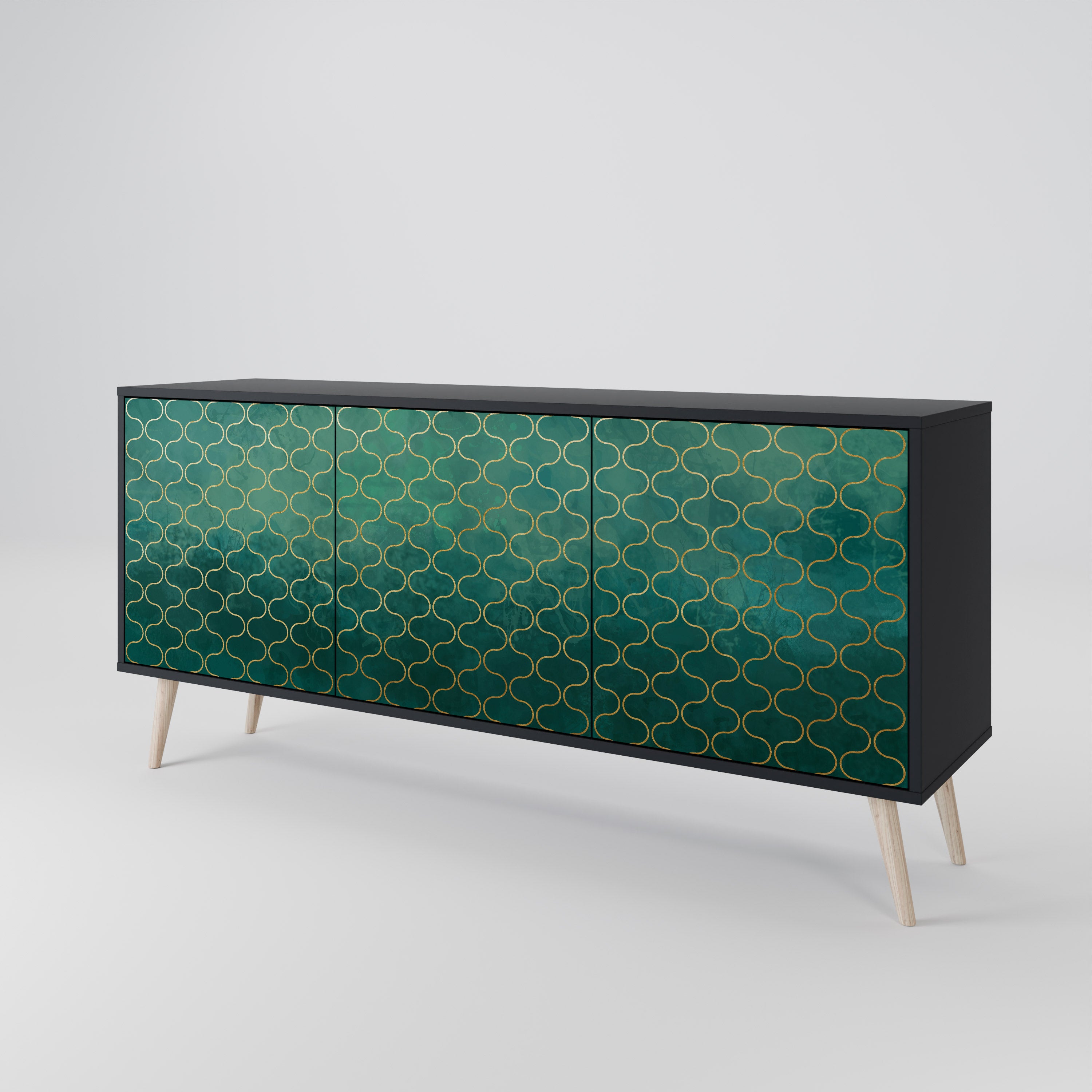 TESSELATED GREENERY 3-türiges Sideboard