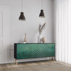 TESSELATED GREENERY 3-Door Sideboard in Black Finish