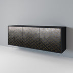 TESSELATED GRAYISH Sideboard mit 3 Türen in Schwarz