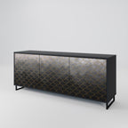 TESSELATED GRAYISH Sideboard mit 3 Türen in Schwarz