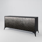 TESSELATED GRAYISH Sideboard mit 3 Türen in Schwarz