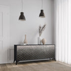 TESSELATED GRAYISH Sideboard mit 3 Türen in Schwarz