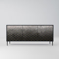 TESSELATED GRAYISH Sideboard mit 3 Türen in Schwarz