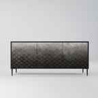 TESSELATED GRAYISH Sideboard mit 3 Türen in Schwarz