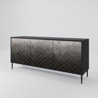TESSELATED GRAYISH Sideboard mit 3 Türen in Schwarz