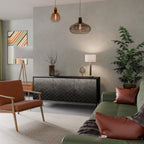 TESSELATED GRAYISH Sideboard mit 3 Türen in Schwarz