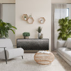 TESSELATED GRAYISH Sideboard mit 3 Türen in Schwarz