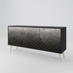 TESSELATED GRAYISH Sideboard mit 3 Türen in Schwarz