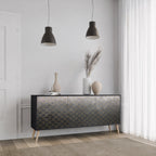 TESSELATED GRAYISH Sideboard mit 3 Türen in Schwarz