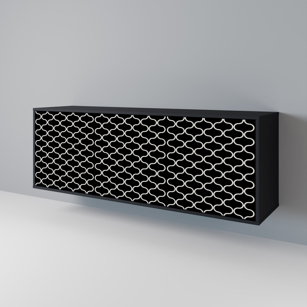 TESSELATED BLACKNESS 3-türiges Sideboard