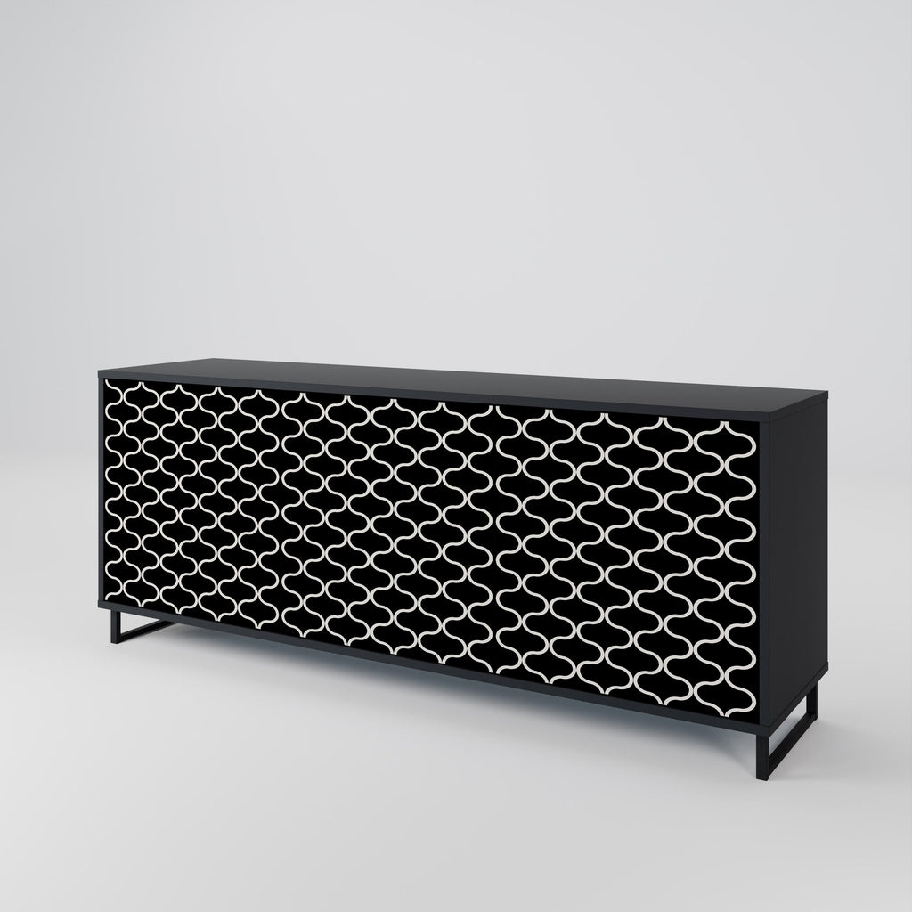 TESSELATED BLACKNESS Sideboard mit 3 Türen in Schwarz