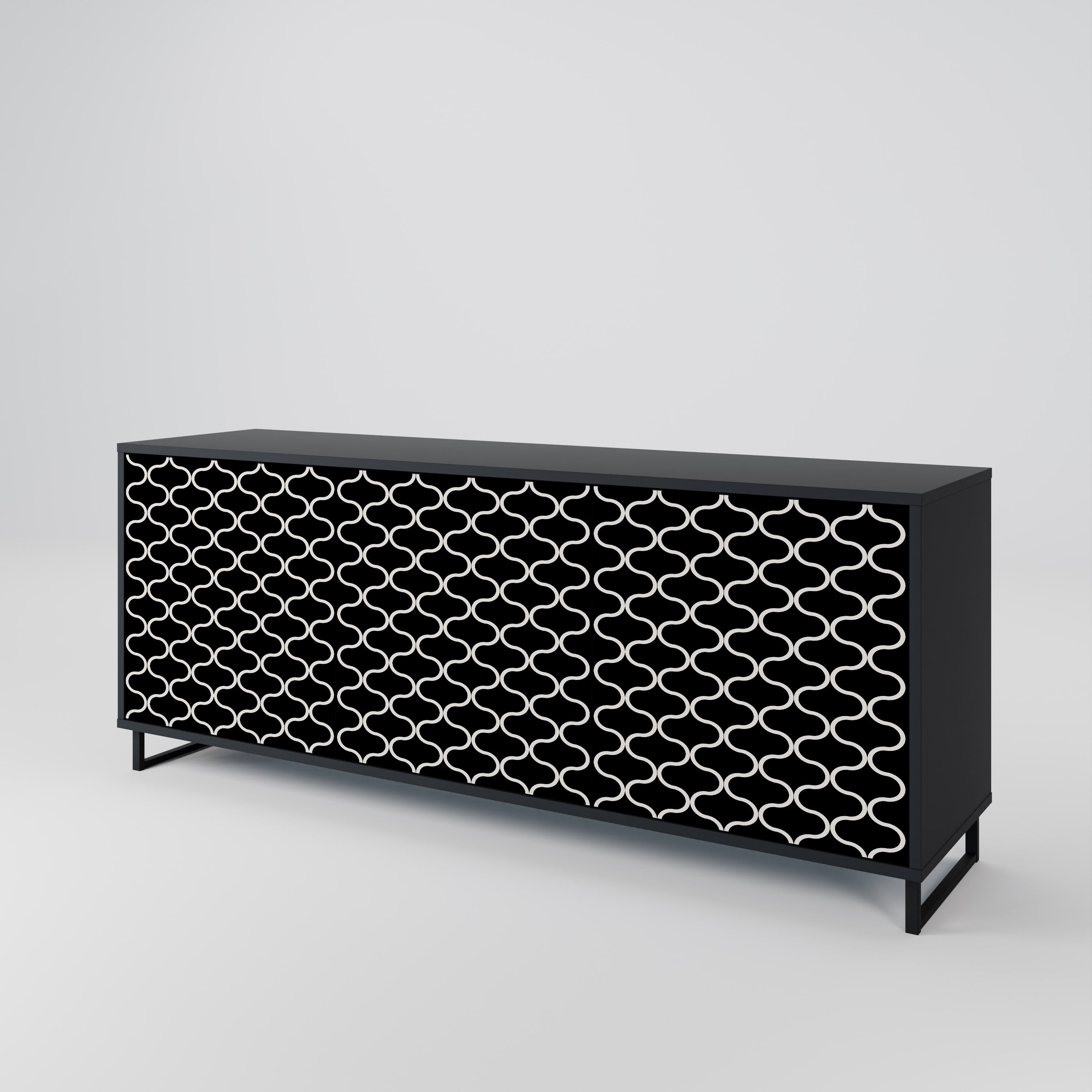 TESSELATED BLACKNESS Sideboard mit 3 Türen in Schwarz