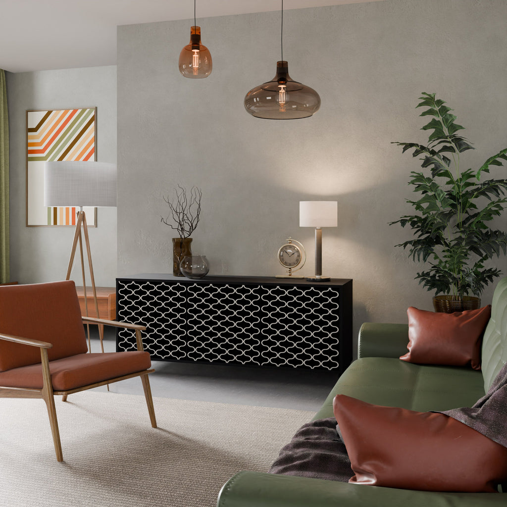 TESSELATED BLACKNESS Sideboard mit 3 Türen in Schwarz