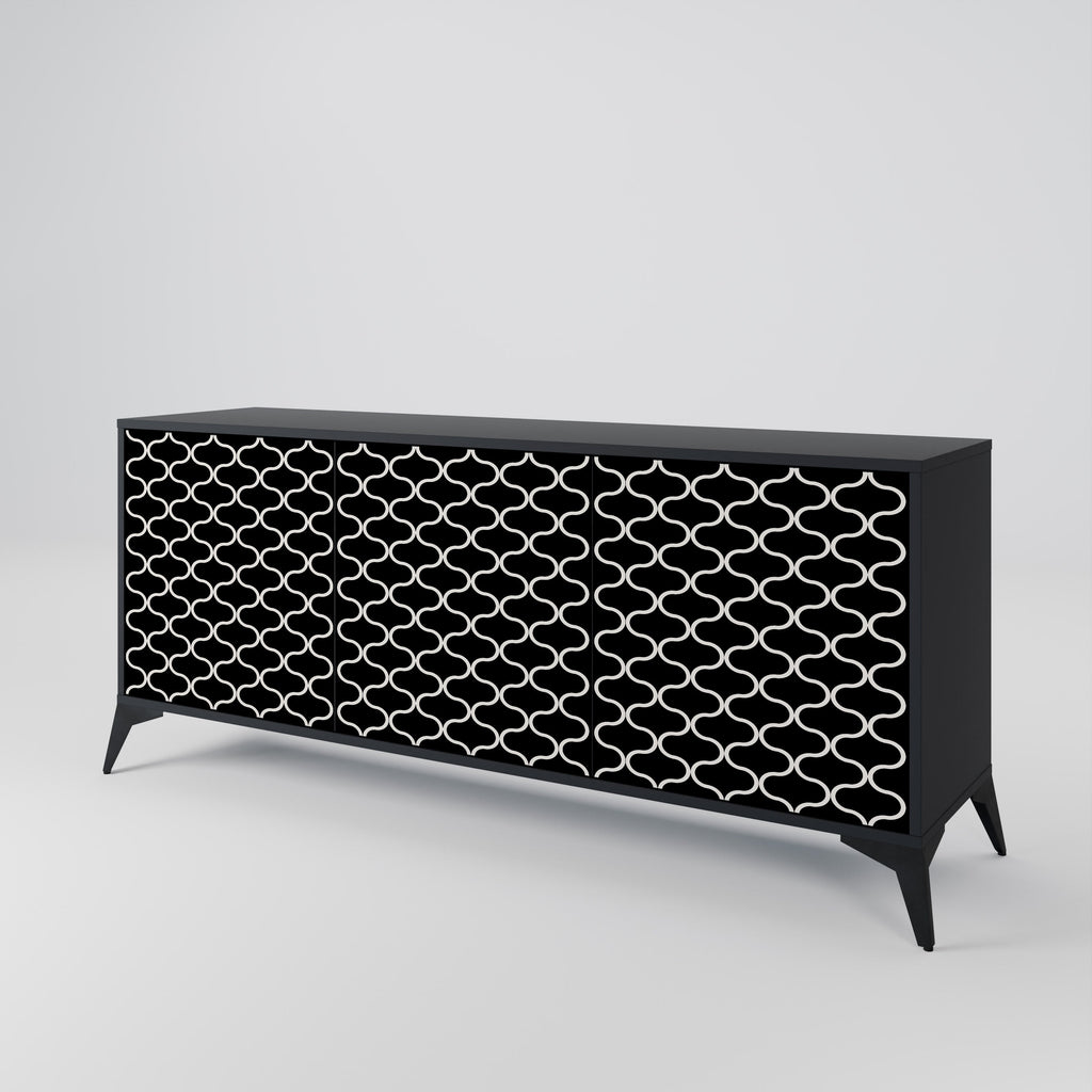 TESSELATED BLACKNESS Sideboard mit 3 Türen in Schwarz