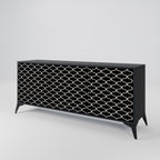TESSELATED BLACKNESS Sideboard mit 3 Türen in Schwarz