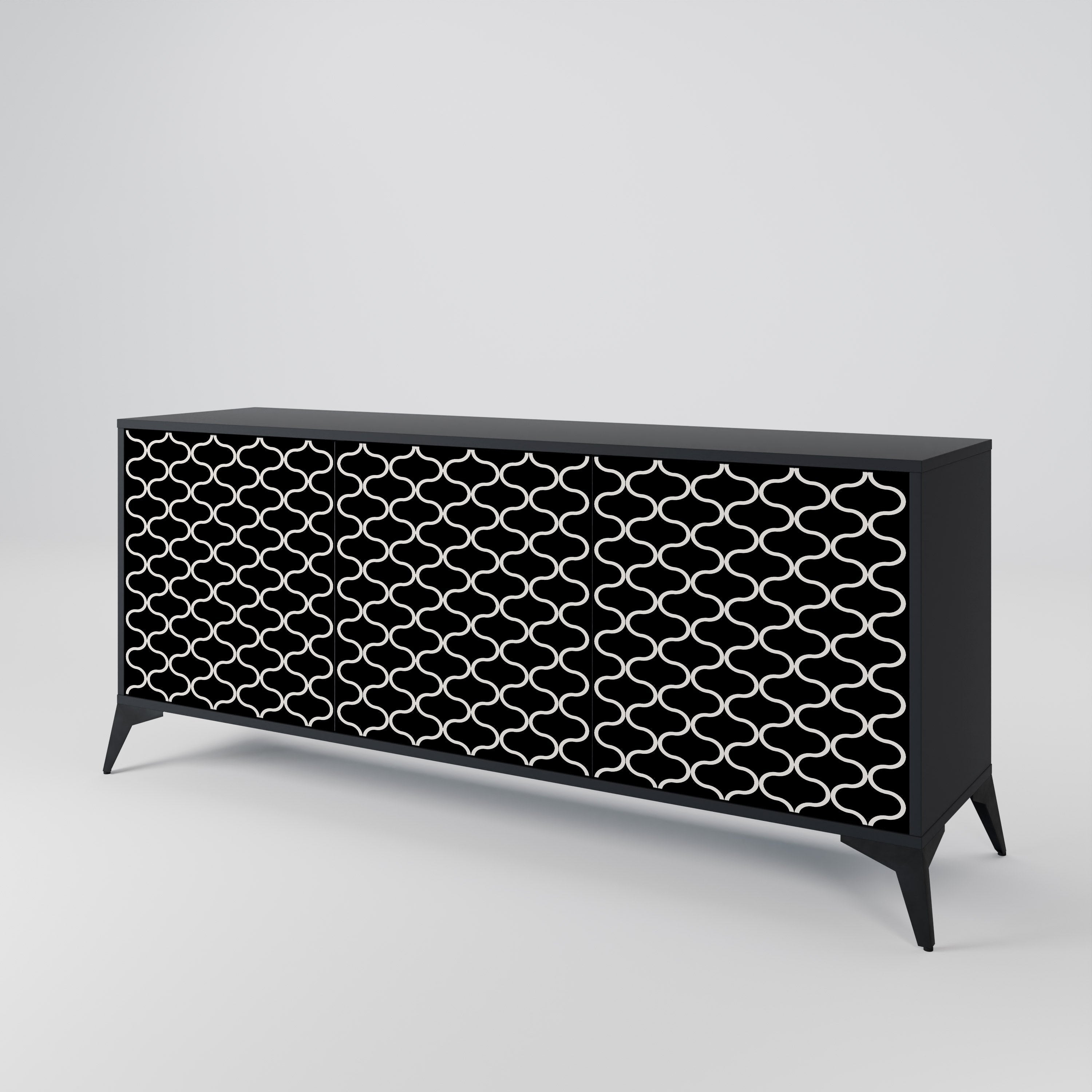 TESSELATED BLACKNESS Sideboard mit 3 Türen in Schwarz