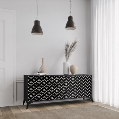 TESSELATED BLACKNESS 3-türiges Sideboard