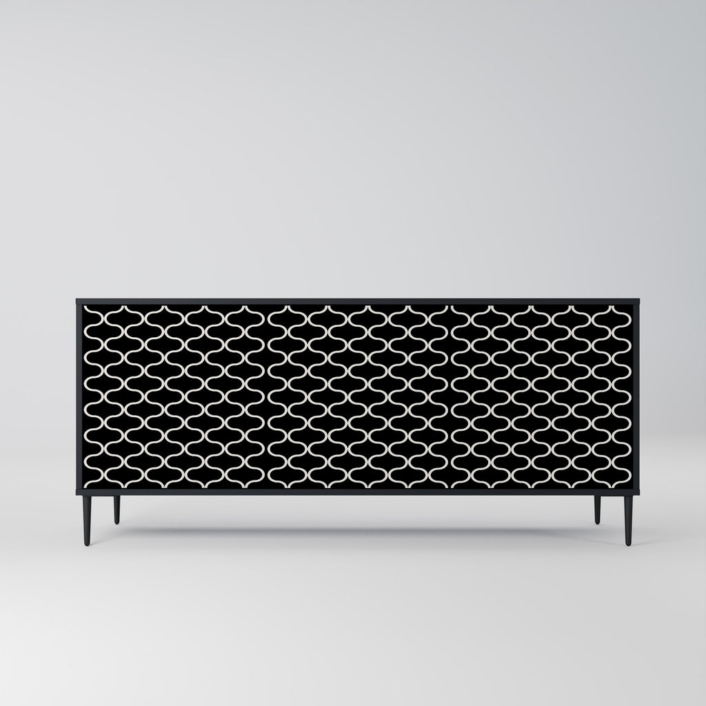 TESSELATED BLACKNESS Sideboard mit 3 Türen in Schwarz