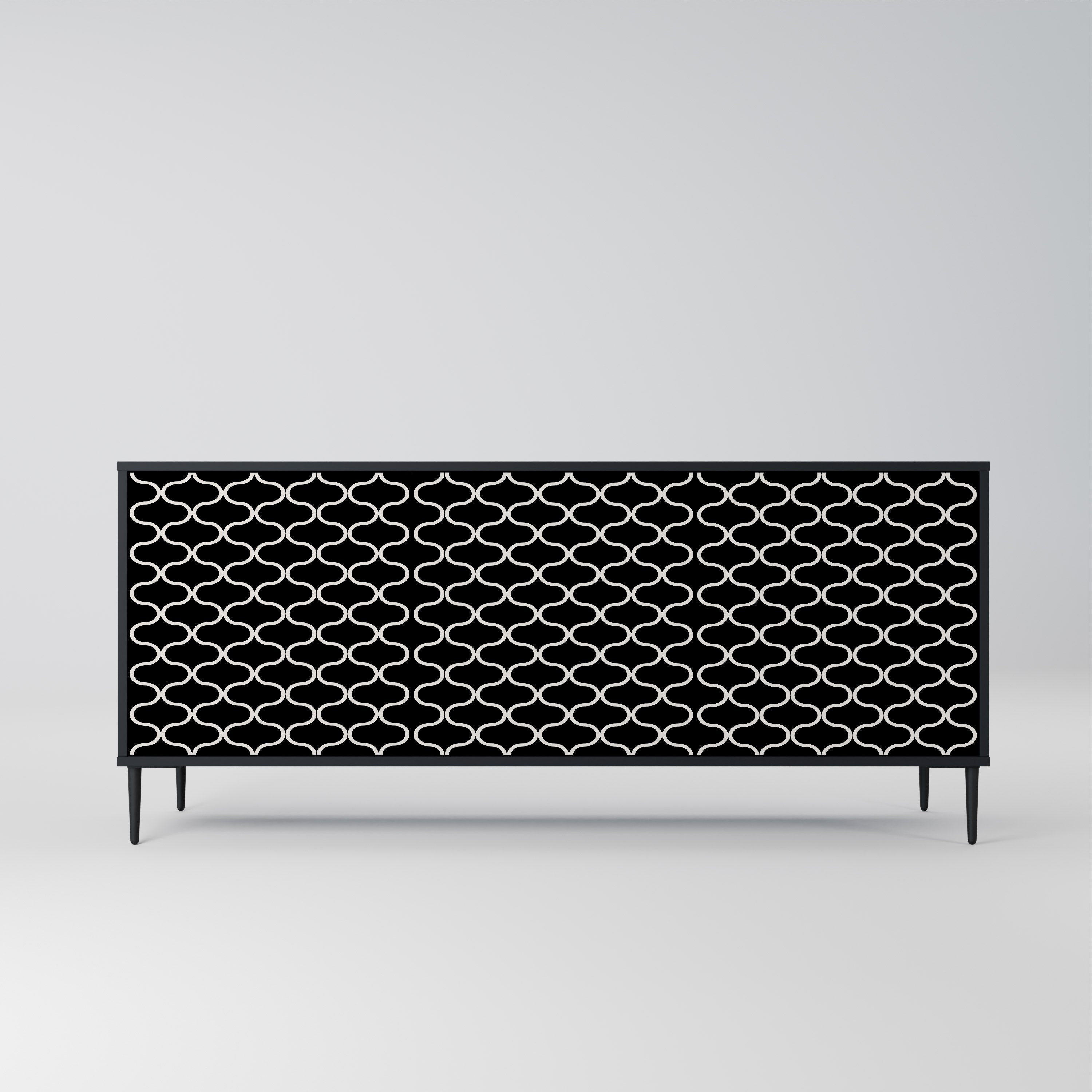 TESSELATED BLACKNESS Sideboard mit 3 Türen in Schwarz