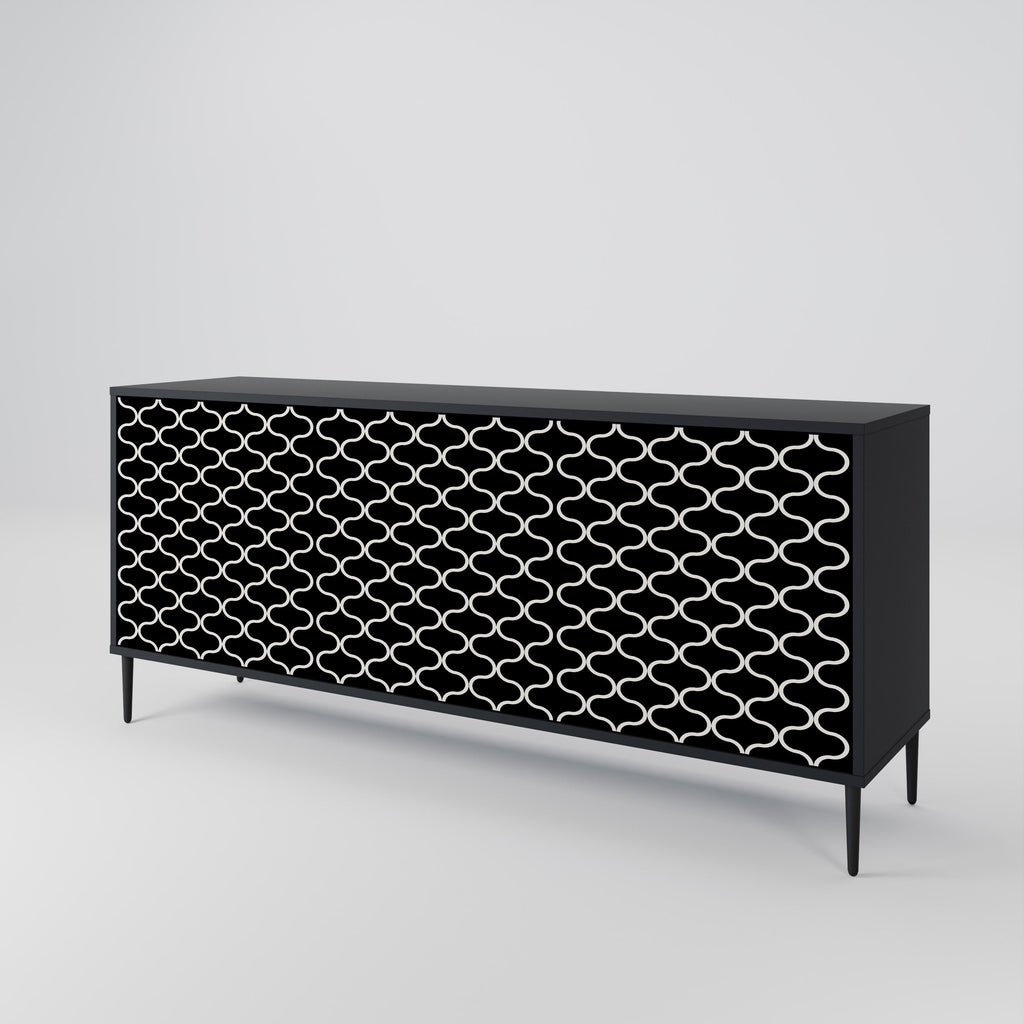 TESSELATED BLACKNESS Sideboard mit 3 Türen in Schwarz