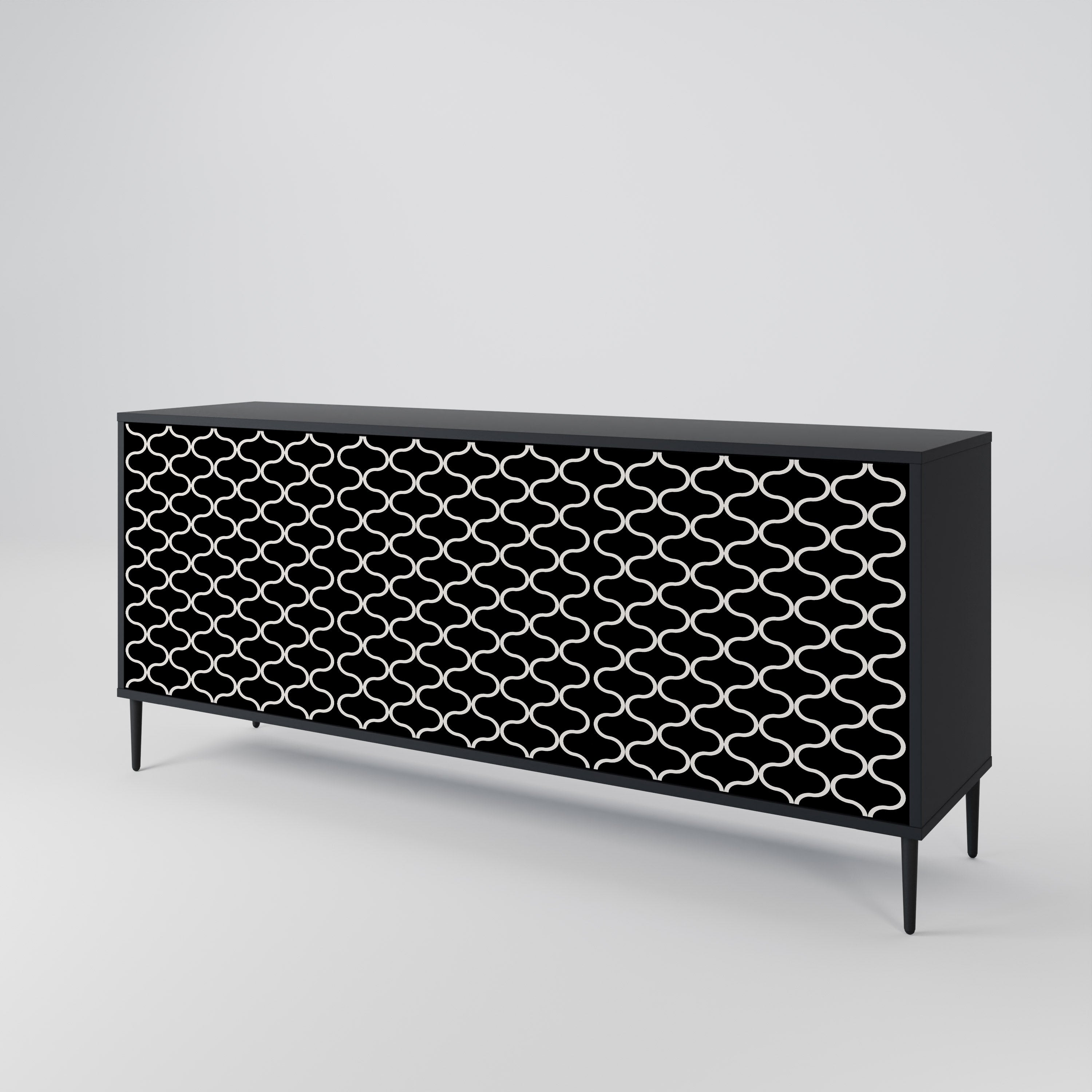TESSELATED BLACKNESS Sideboard mit 3 Türen in Schwarz