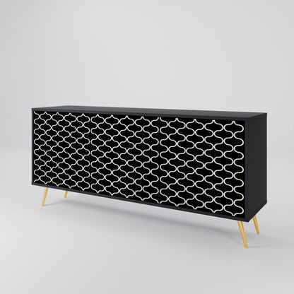 TESSELATED BLACKNESS 3-türiges Sideboard