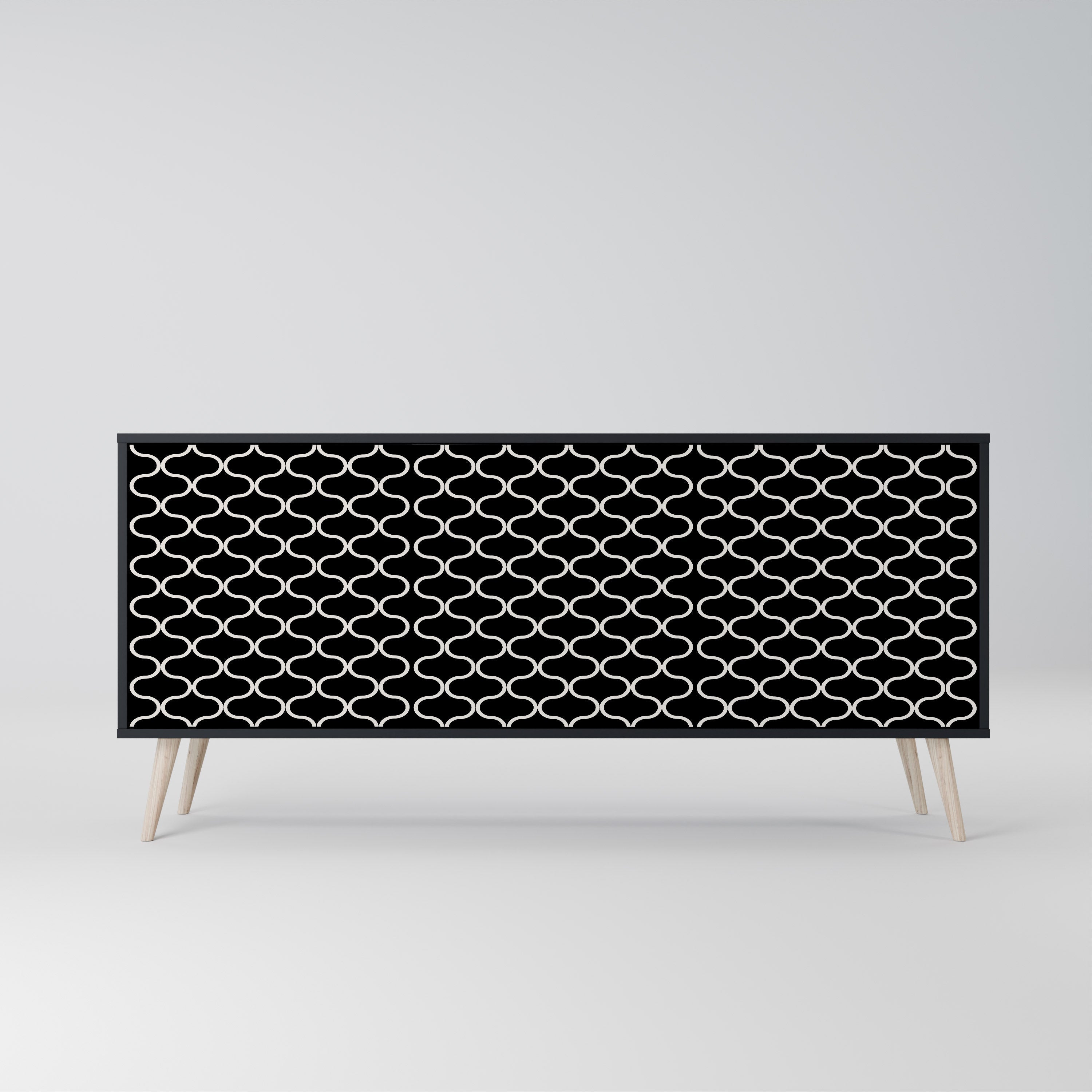 TESSELATED BLACKNESS Sideboard mit 3 Türen in Schwarz
