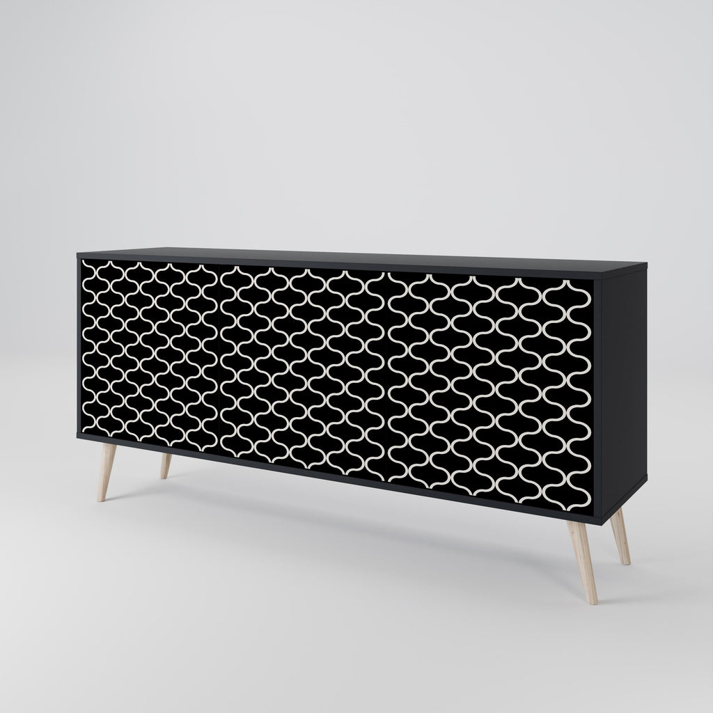 TESSELATED BLACKNESS Sideboard mit 3 Türen in Schwarz