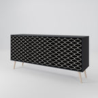 TESSELATED BLACKNESS Sideboard mit 3 Türen in Schwarz