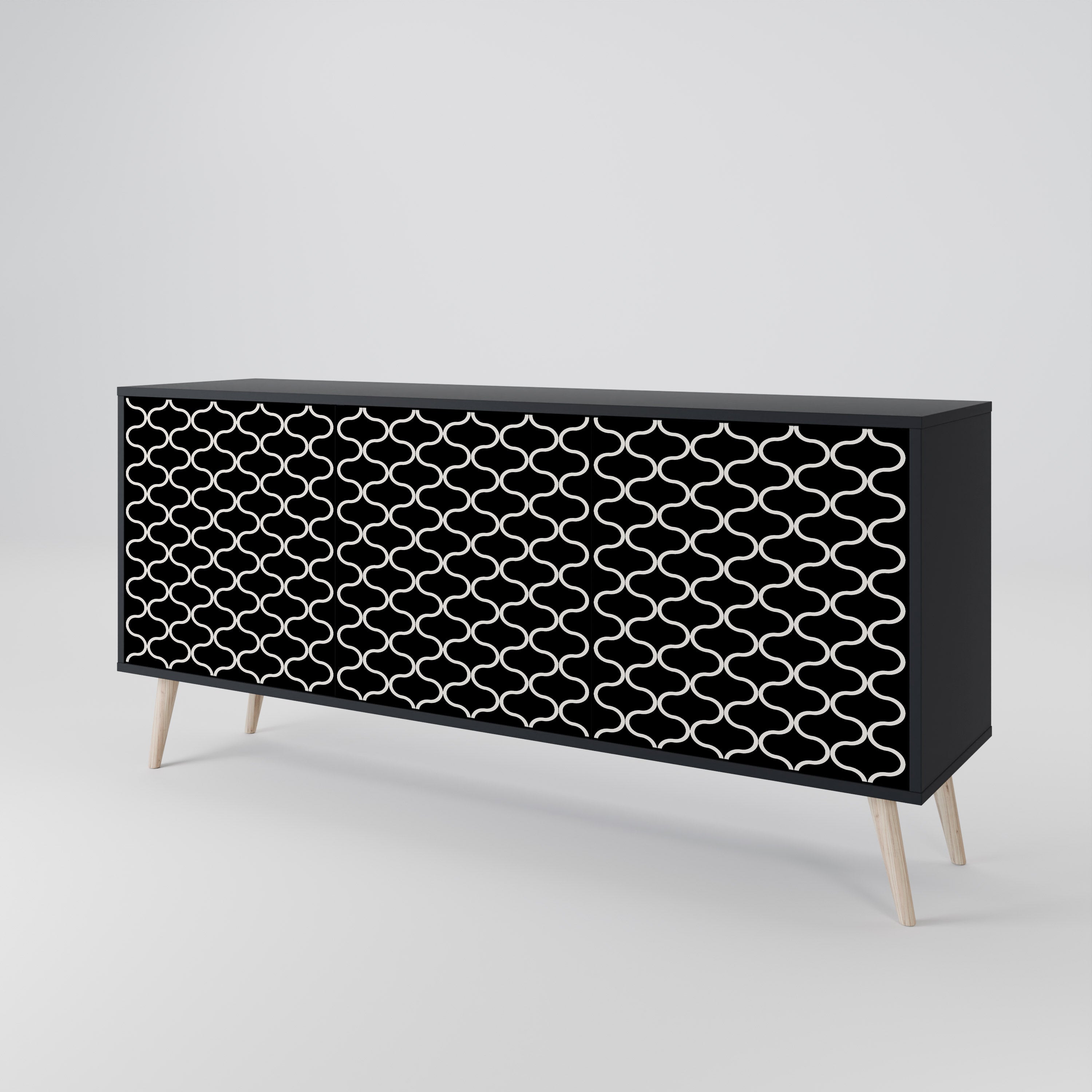 TESSELATED BLACKNESS 3-türiges Sideboard