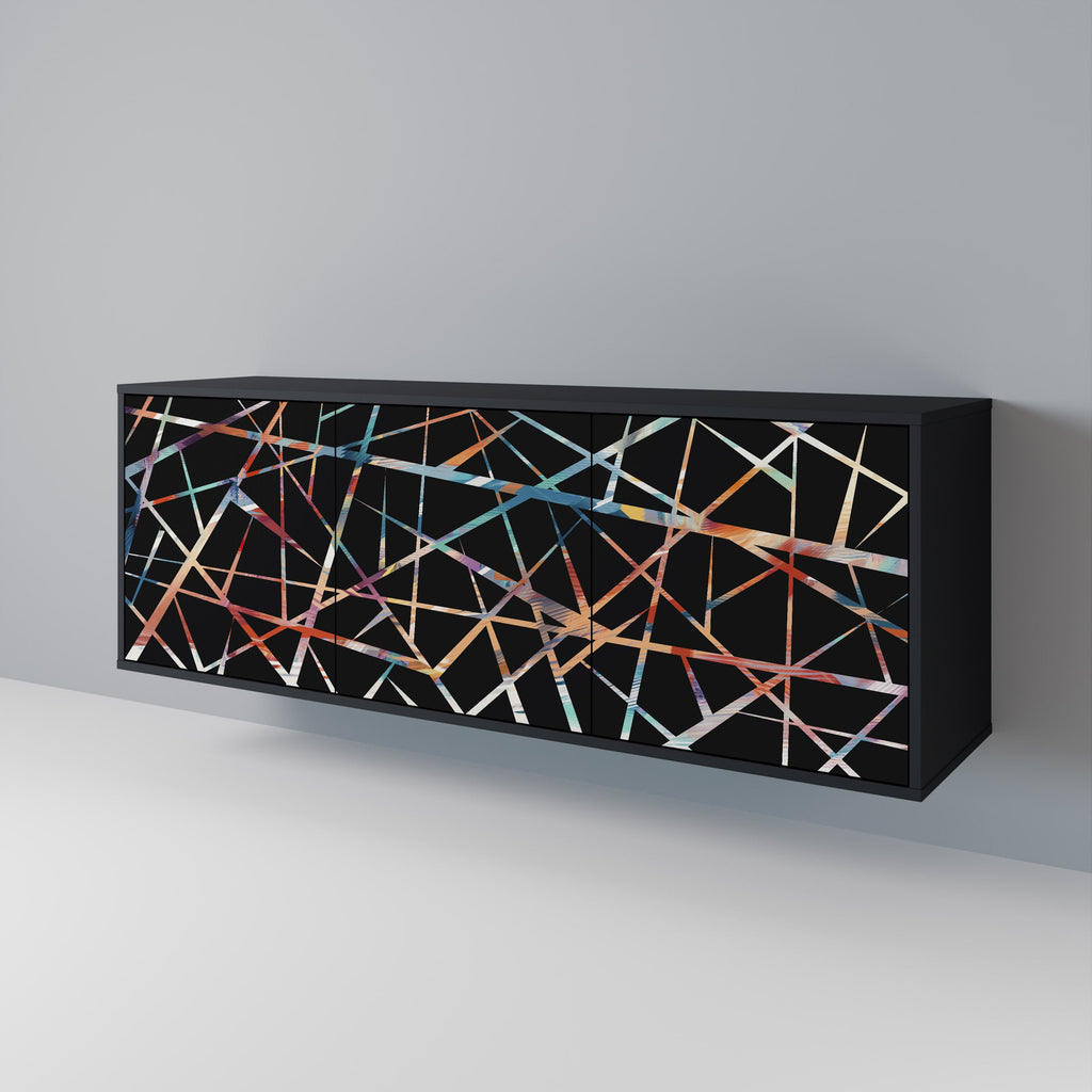POLYGON VERVE 3-Door Sideboard in Black Finish