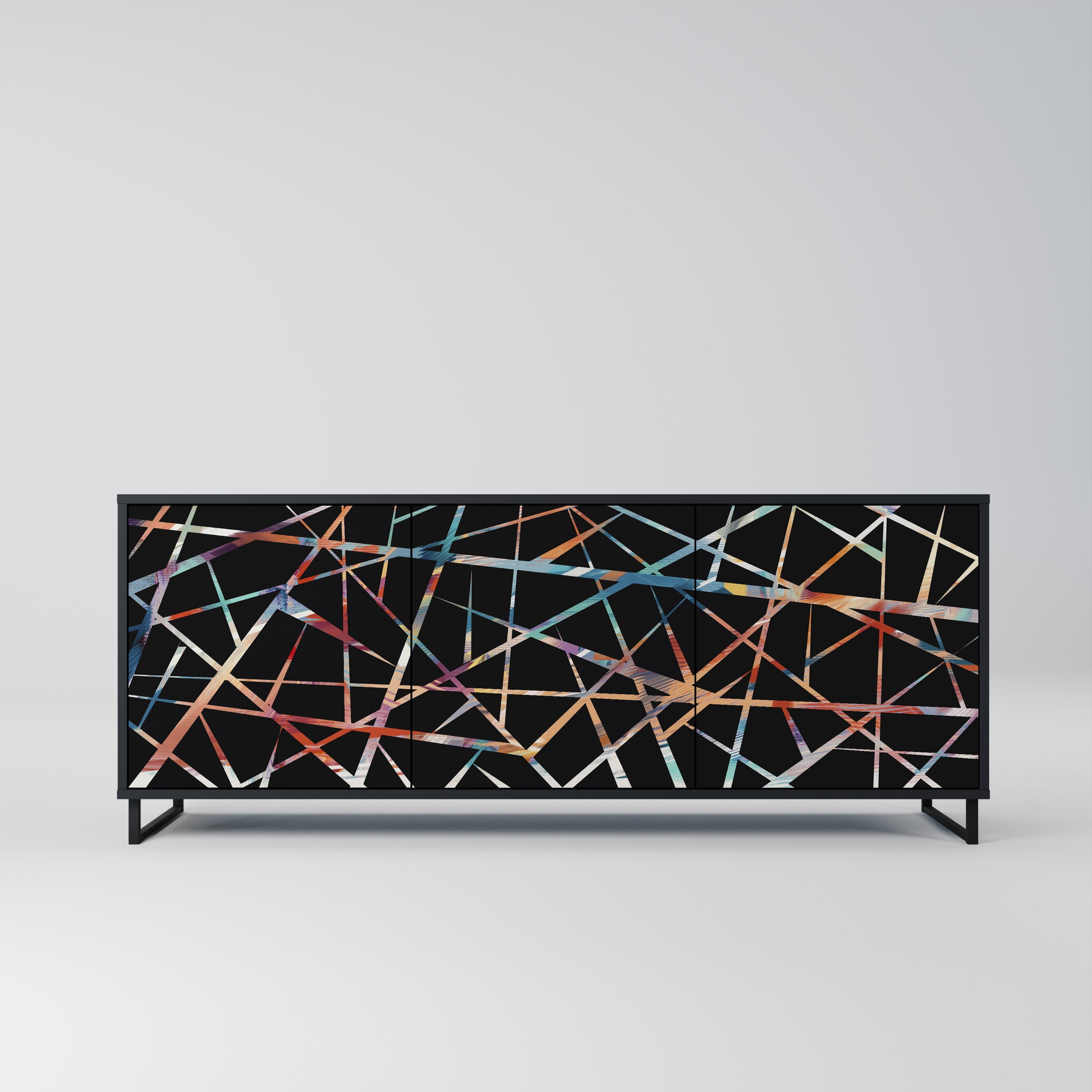 POLYGON VERVE Sideboard mit 3 Türen in Schwarz