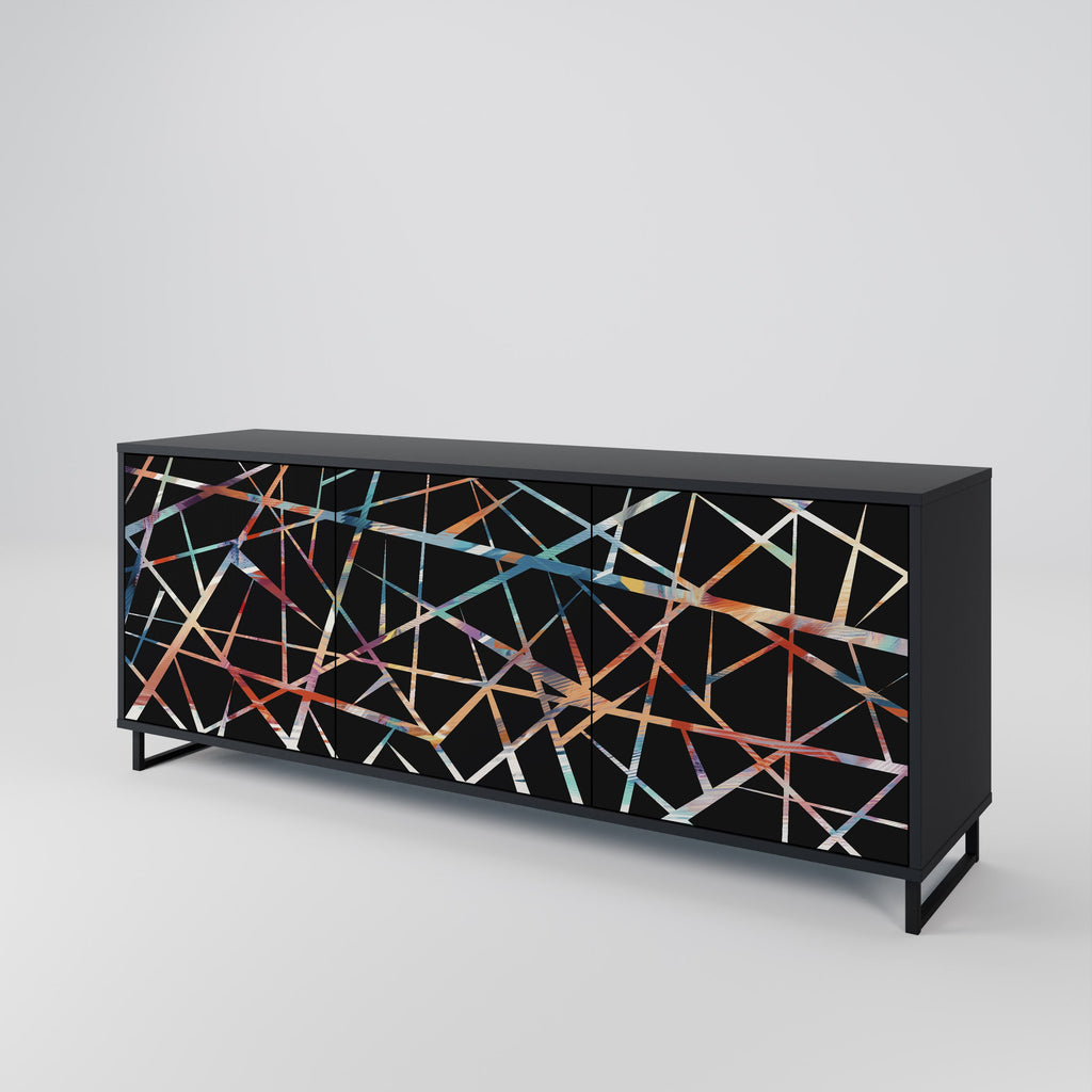 POLYGON VERVE 3-Door Sideboard in Black Finish
