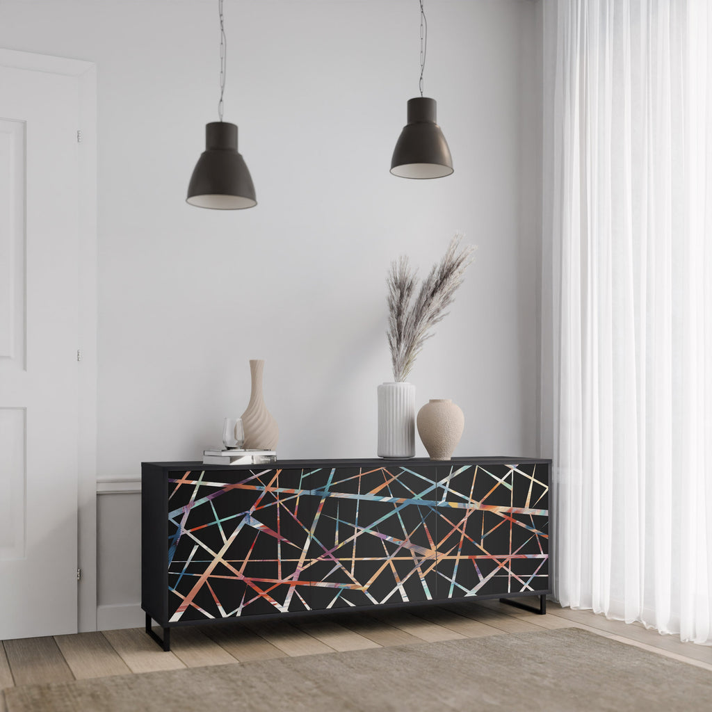 POLYGON VERVE 3-Door Sideboard in Black Finish