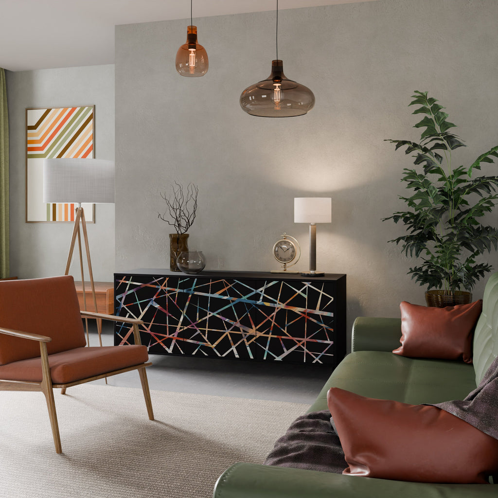 POLYGON VERVE 3-Door Sideboard in Black Finish