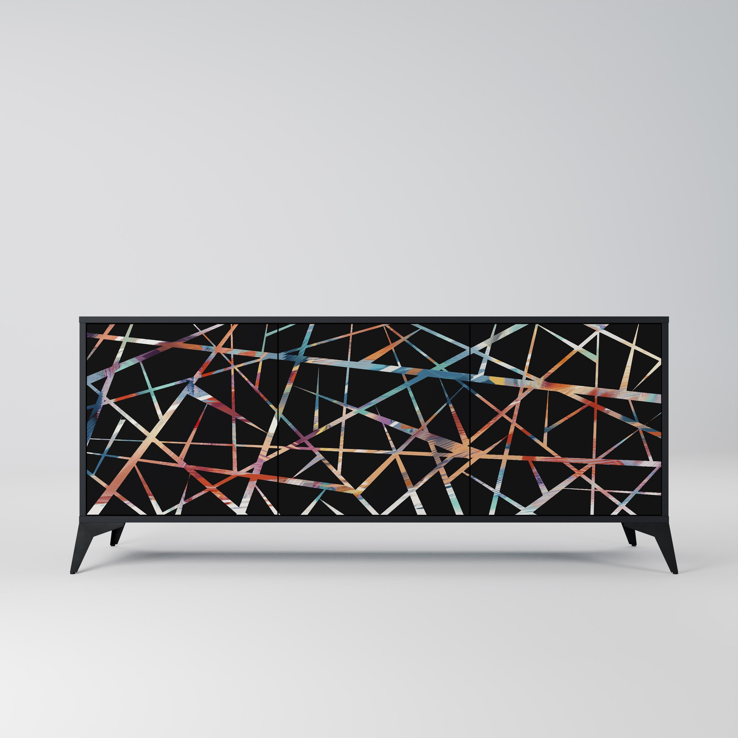 POLYGON VERVE Sideboard mit 3 Türen in Schwarz