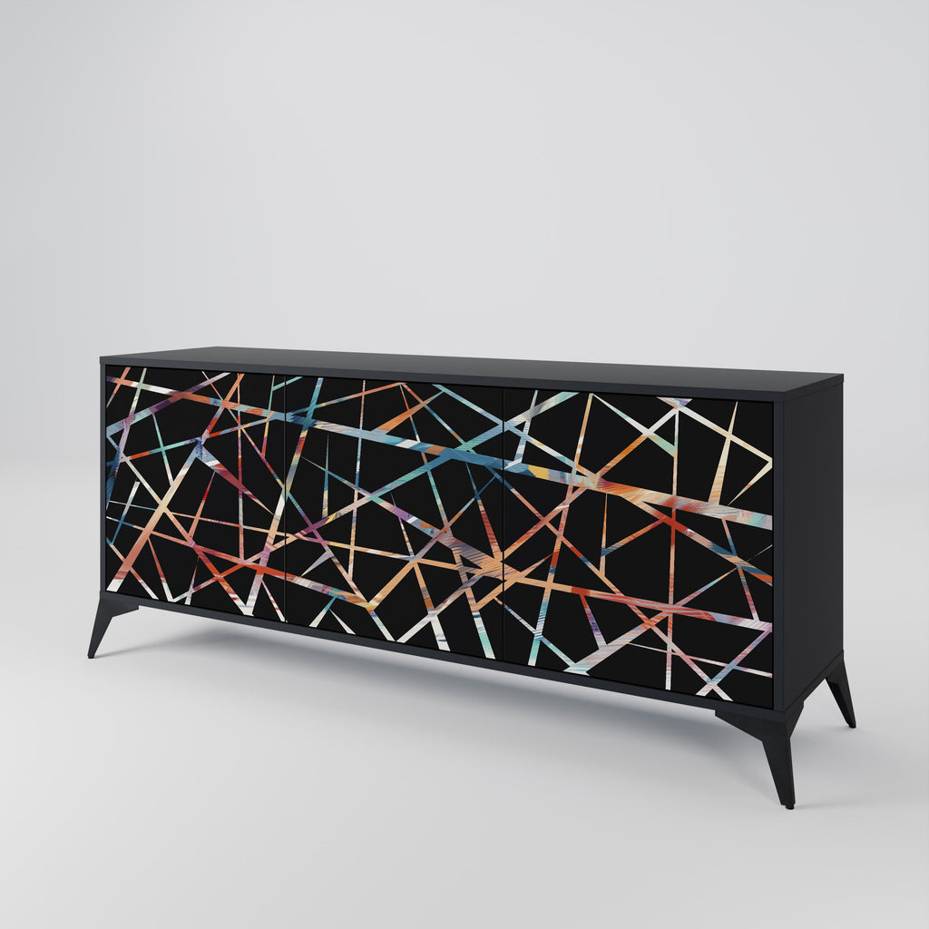 POLYGON VERVE 3-Door Sideboard in Black Finish