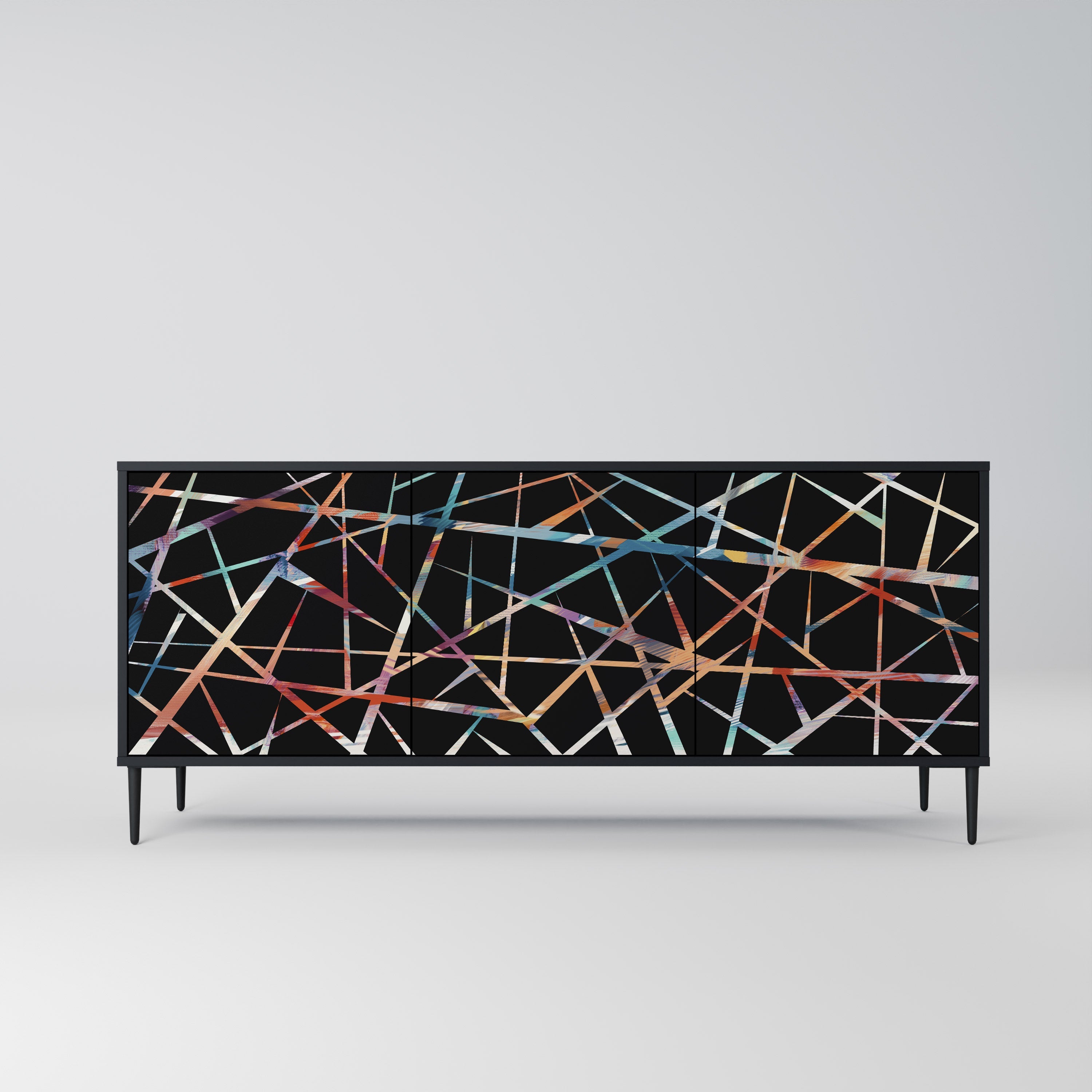 POLYGON VERVE Sideboard mit 3 Türen in Schwarz