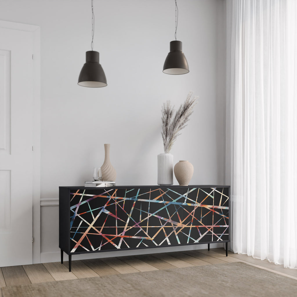 POLYGON VERVE 3-Door Sideboard in Black Finish