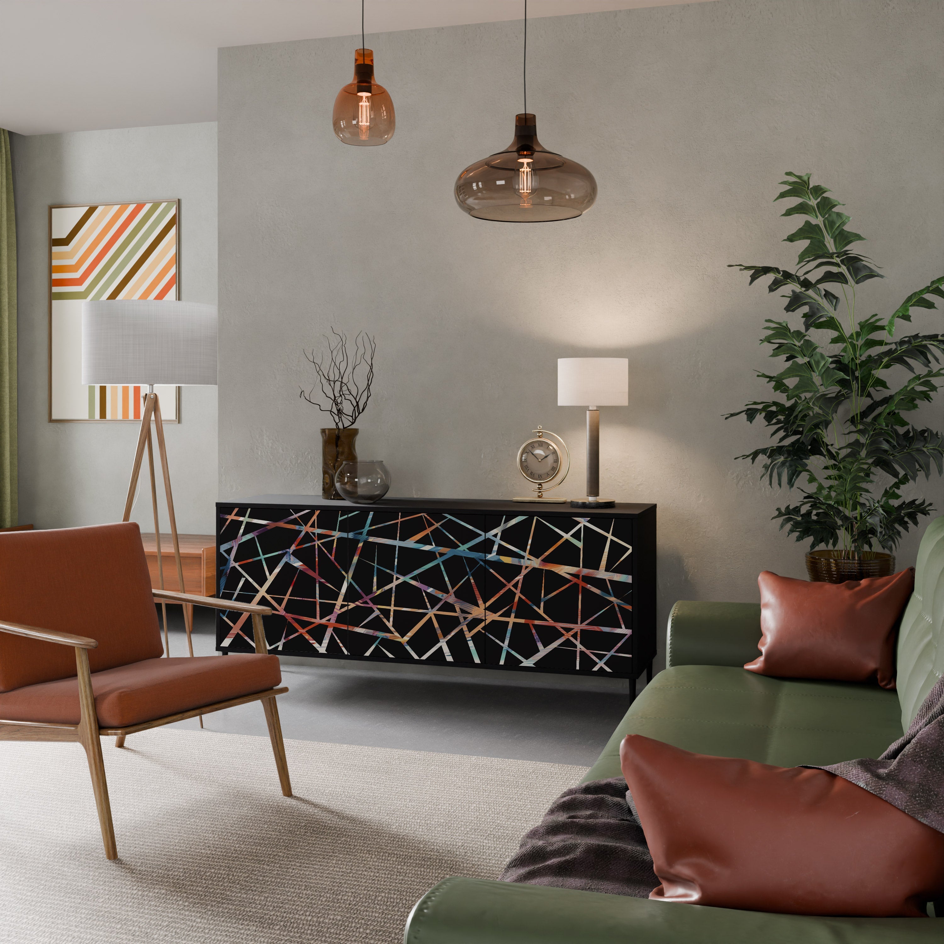 POLYGON VERVE Sideboard mit 3 Türen in Schwarz