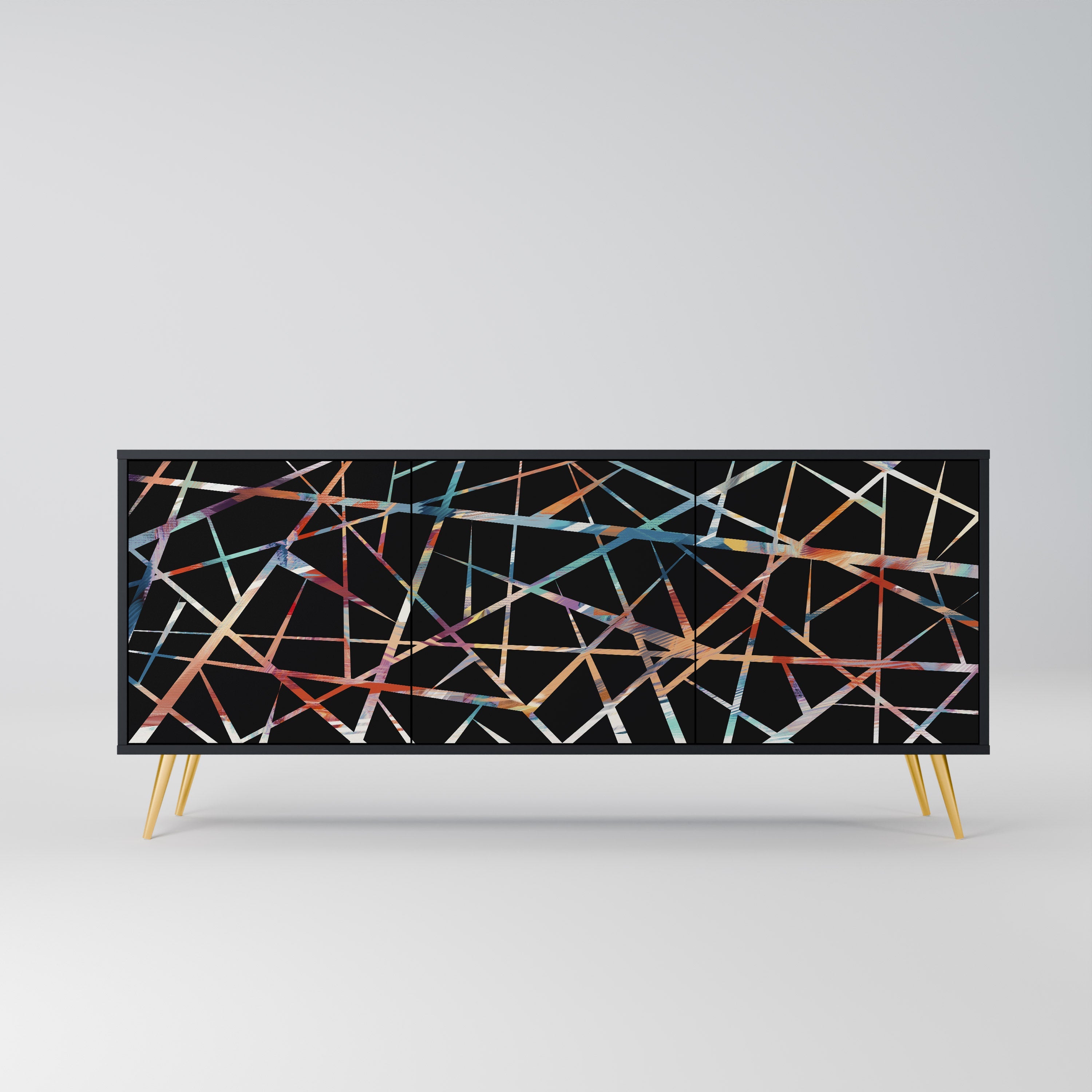 POLYGON VERVE Sideboard mit 3 Türen in Schwarz