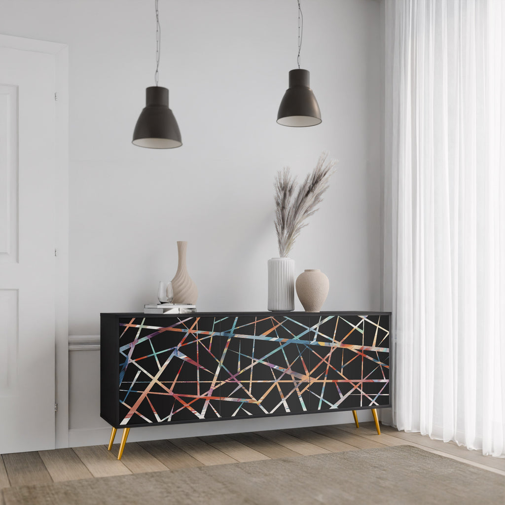 POLYGON VERVE 3-Door Sideboard in Black Finish