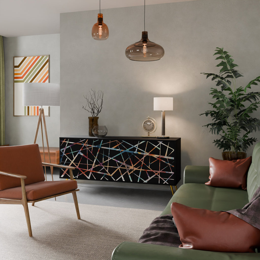 POLYGON VERVE 3-Door Sideboard in Black Finish