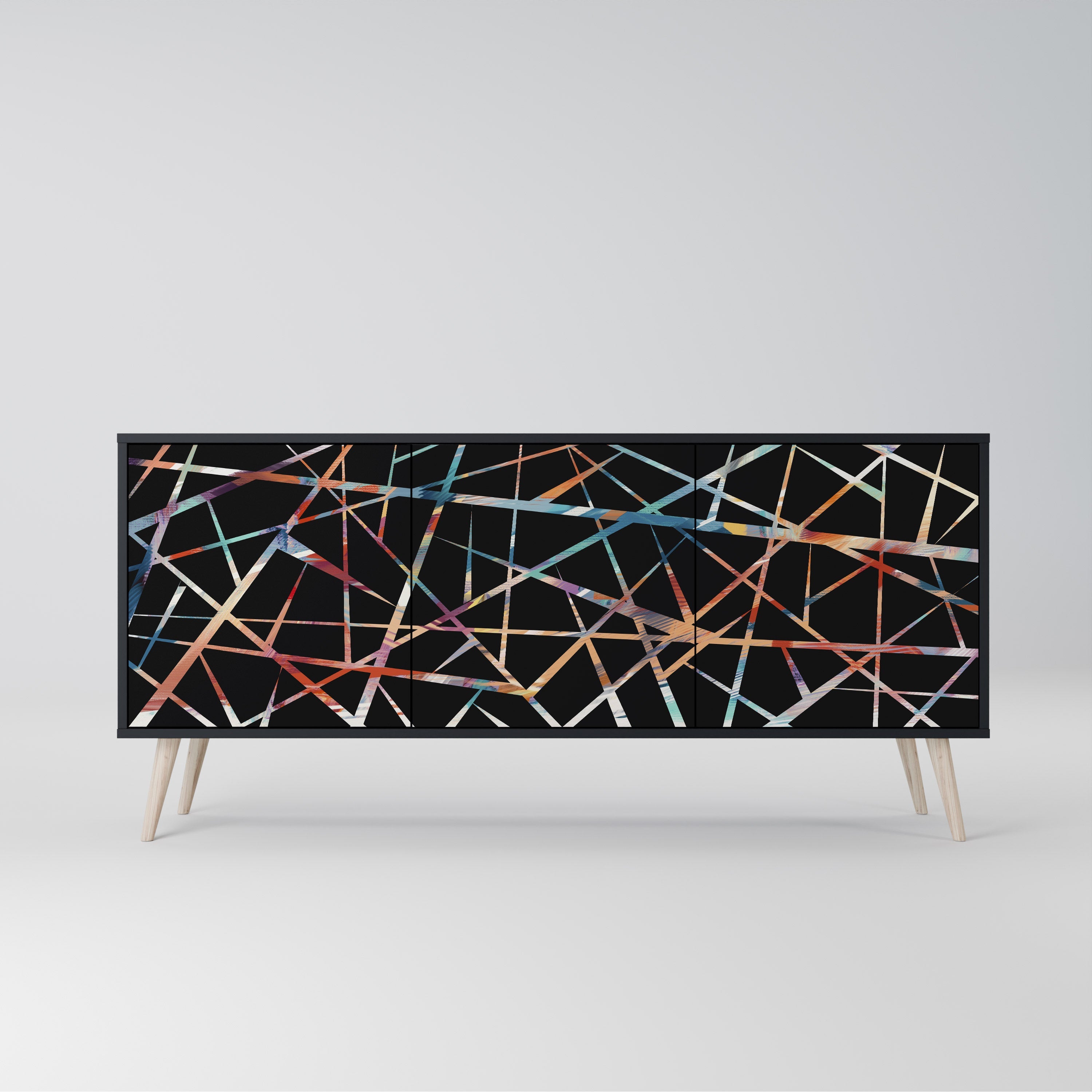 POLYGON VERVE Sideboard mit 3 Türen in Schwarz